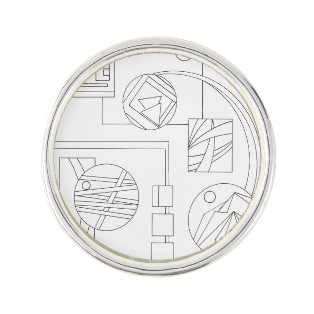Architect's Dream Two-Modern Bauhaus Geometric Art Lapel Pin (Front)
