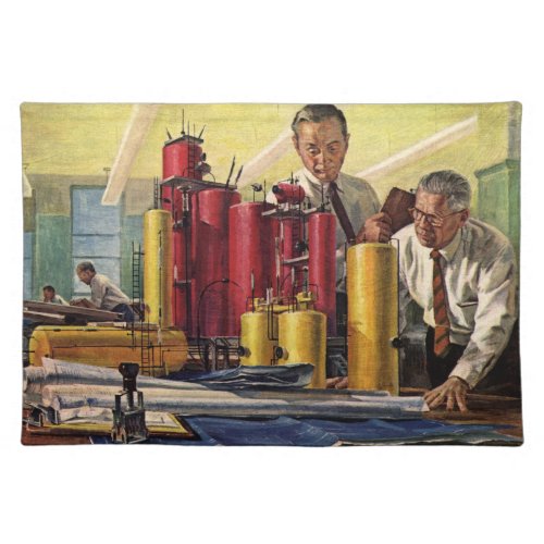 Architects Working in an Office Vintage Business Cloth Placemat