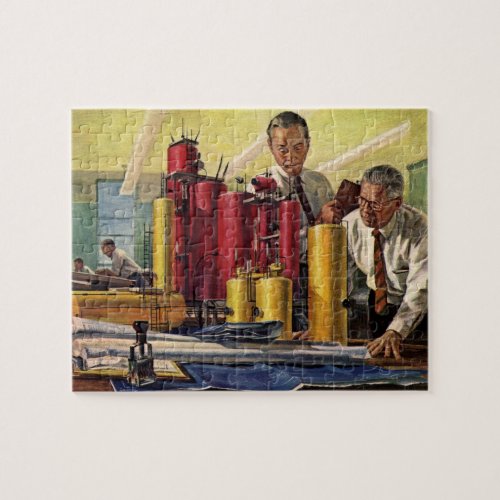 Architects Working in an Office Vintage Business Jigsaw Puzzle