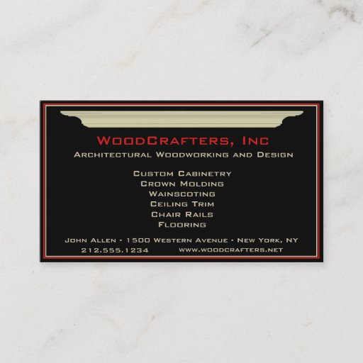 Customizable Architectural and Custom Carpentry Business Card Template