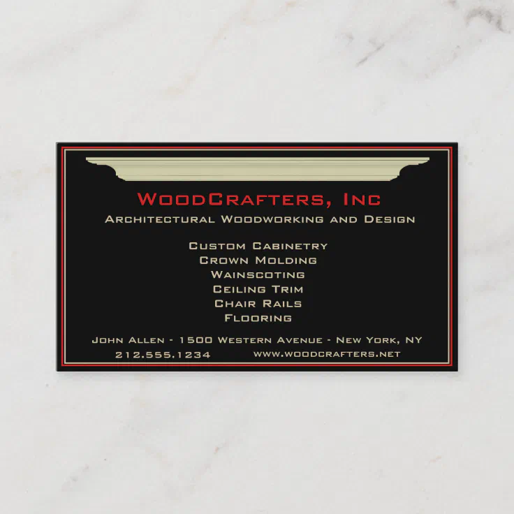 Architectural and Custom Carpentry Business Card | Zazzle