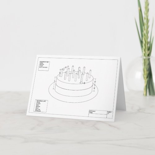 Architectural Birthday Cake Card