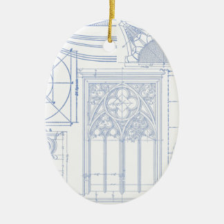 Architectural Blueprints Ceramic Ornament