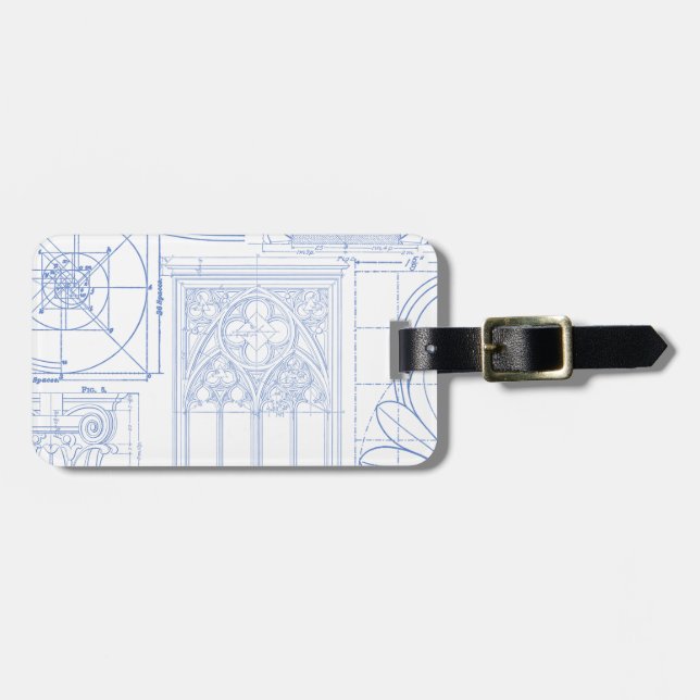 Architectural Blueprints Luggage Tag (Front Horizontal)