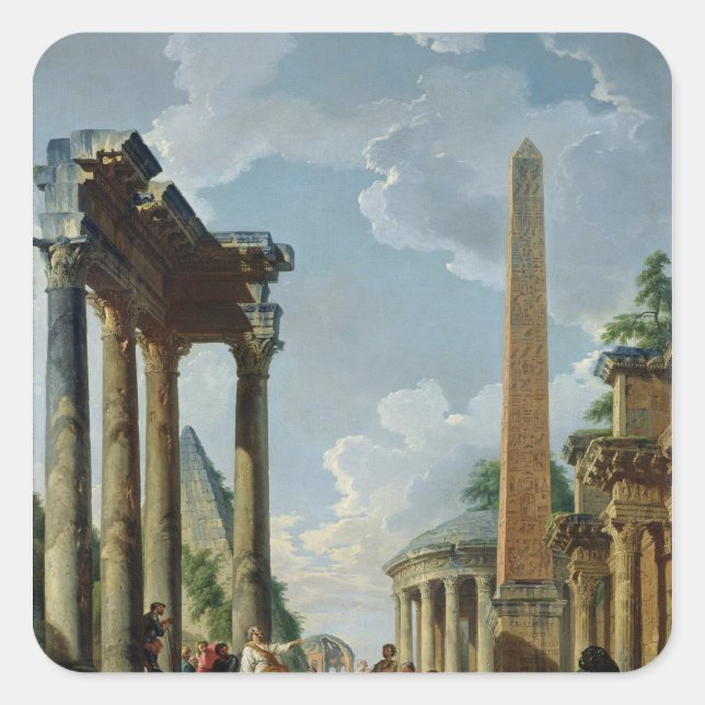 Architectural Capriccio with a Preacher Square Sticker (Front)