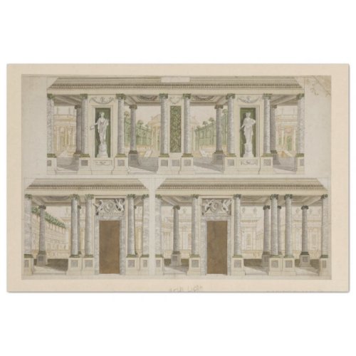 Architectural Columns and Statues Decoupage Paper