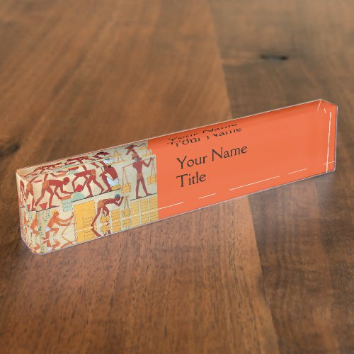 ARCHITECTURAL CONSTRUCTION  red yellow orange Desk Name Plate