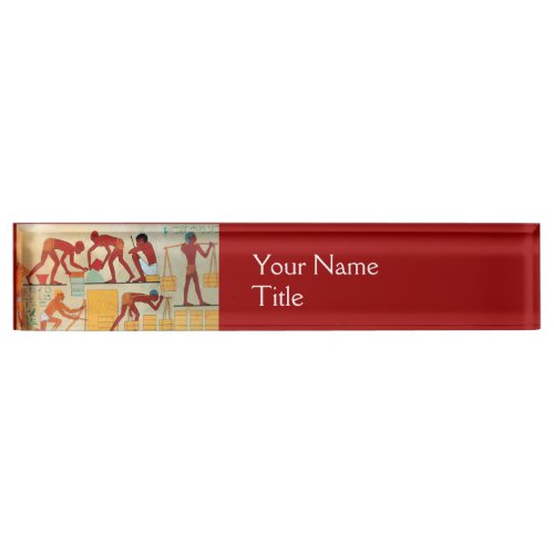 ARCHITECTURAL CONSTRUCTION  red yellow orange Desk Name Plate