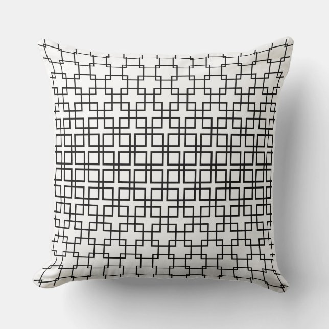 Architectural Cross-Grid Modern Throw Pillow (Front)