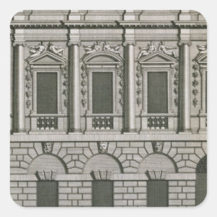 Architectural design demonstrating Palladian propo Square Sticker
