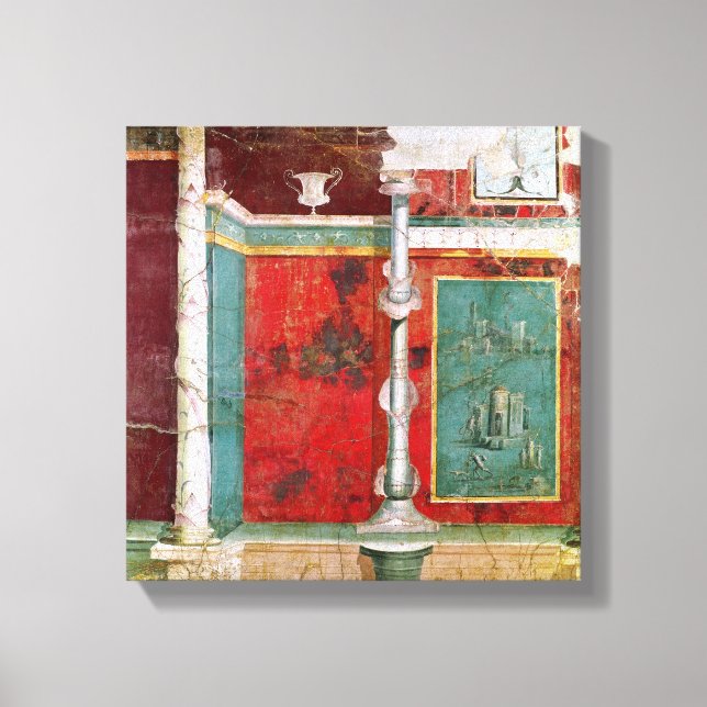 Architectural detail with a landscape canvas print (Front)