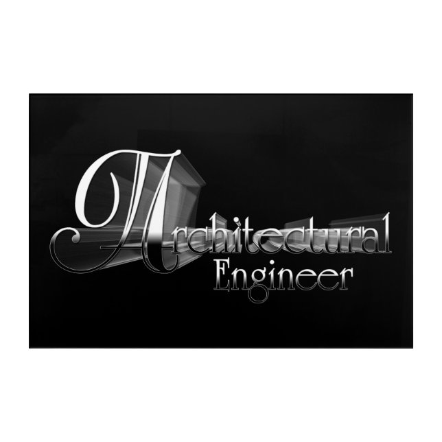 Architectural Engineer Typography Artwork Acrylic Print (Front)