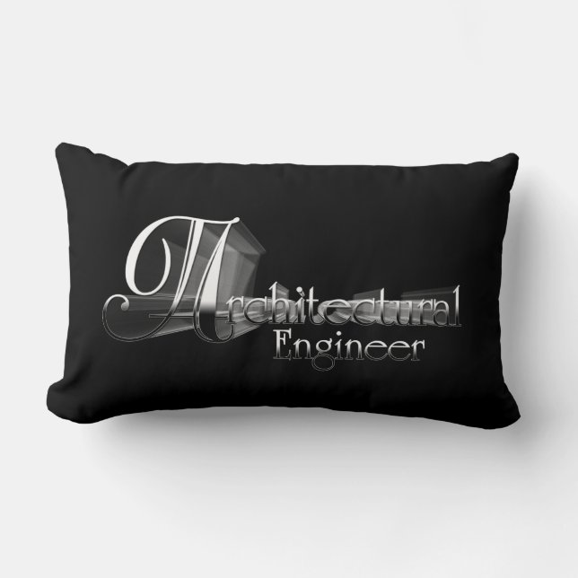 Architectural Engineer Typography Artwork Lumbar Pillow (Front)