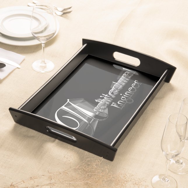 Architectural Engineer Typography Artwork Serving Tray (Front)