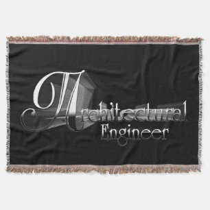 Architectural Engineer Typography Artwork Throw Blanket