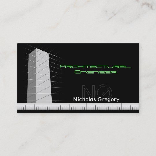 Architectural Engineering Black Business Cards