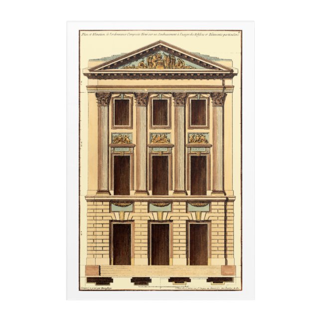 Architectural Facade by Jean Deneufforge Acrylic Print (Front)