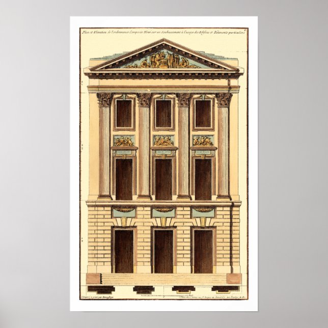 Architectural Facade by Jean Deneufforge Poster (Front)