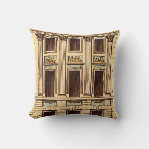 Architectural Facade by Jean Deneufforge Throw Pillow