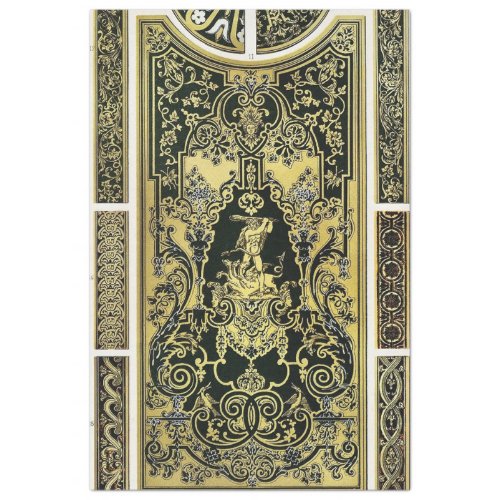 Architectural gold and black decoupage paper