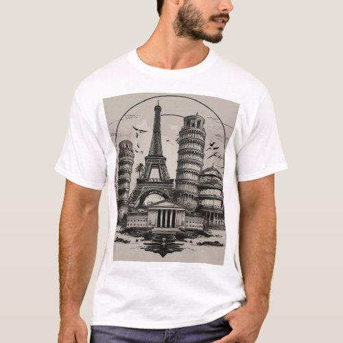 Architectural Icons Minimalist T_Shirt Designs