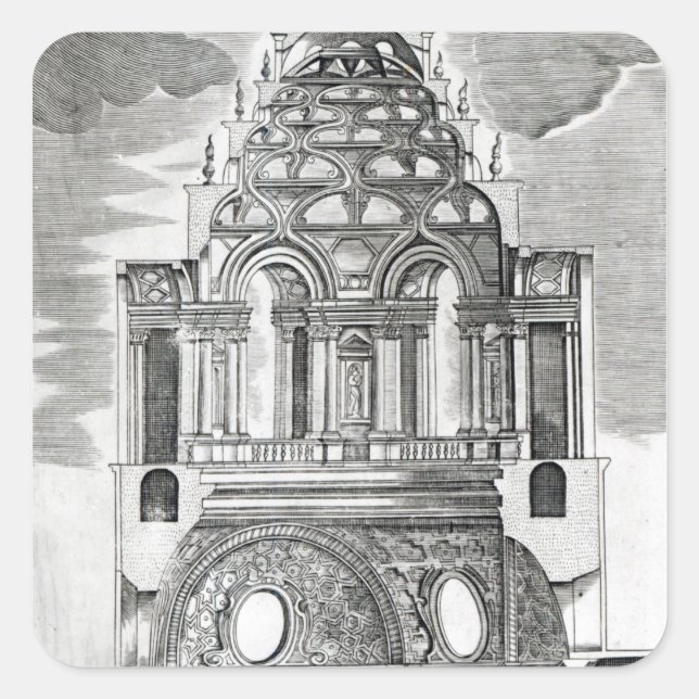 Architectural Illustration Square Sticker (Front)