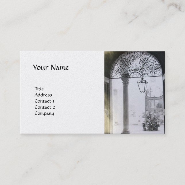 ARCHITECTURAL INTERIOR WITH DOORS  White Pearl Business Card (Front)