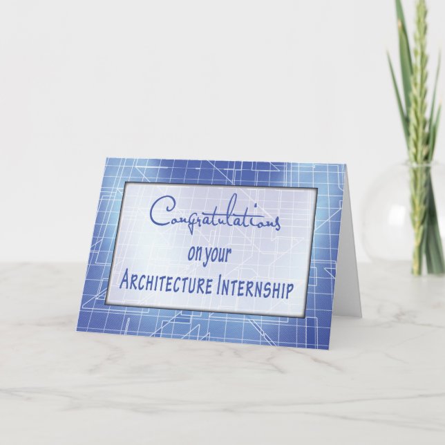 Architectural Internship Congratulations with Blue Card (Front)