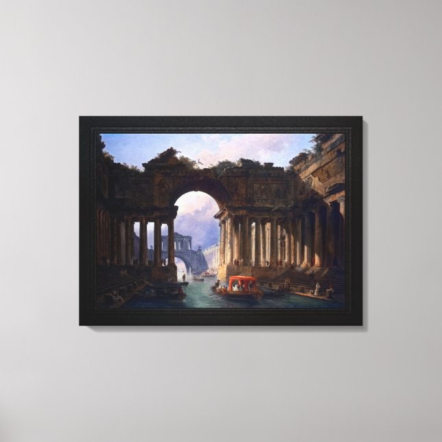 Architectural Landscape With A Canal Canvas Print (Front)