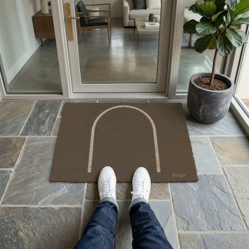 Architectural Muted Charcoal Arch Natural Coir  Fiber Doormat
