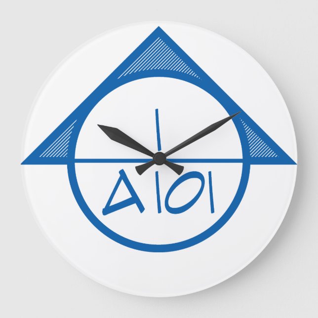 Architectural Reference Symbol Wall Clock (blue) (Front)