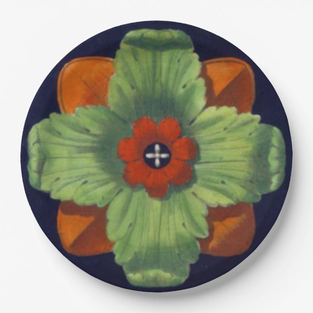Architectural Rosette No. 4 Paper Plates (Front)