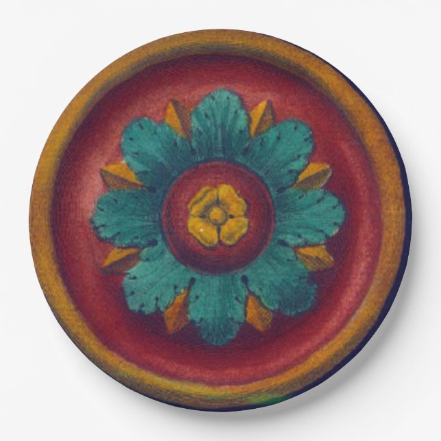 Architectural Rosette No. 5 Paper Plates (Front)