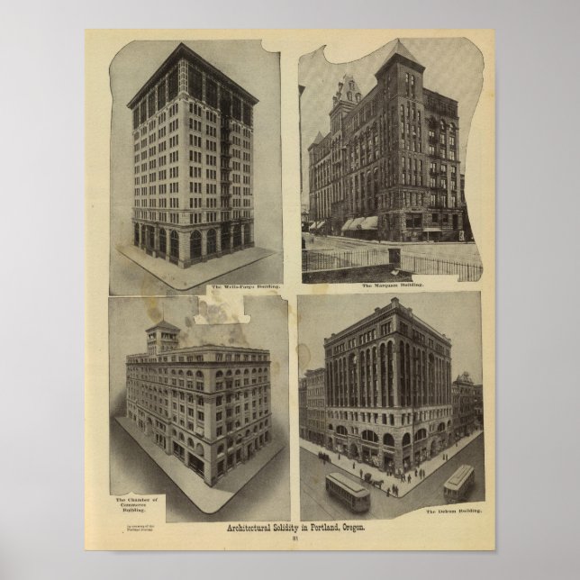 Architectural solidity in Portland, Oregon Poster (Front)