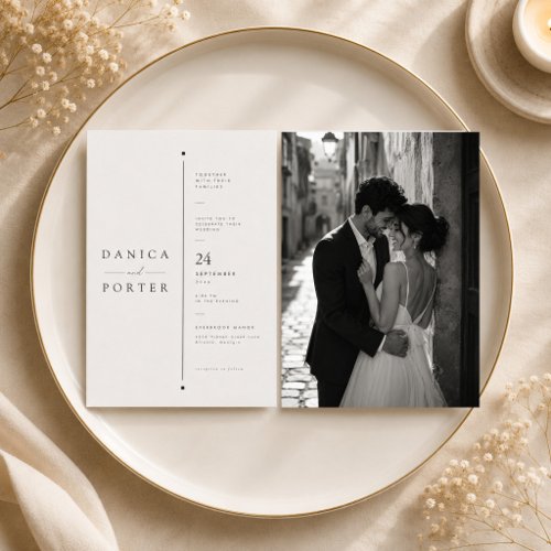 Architectural Split Layout Wedding Invitation