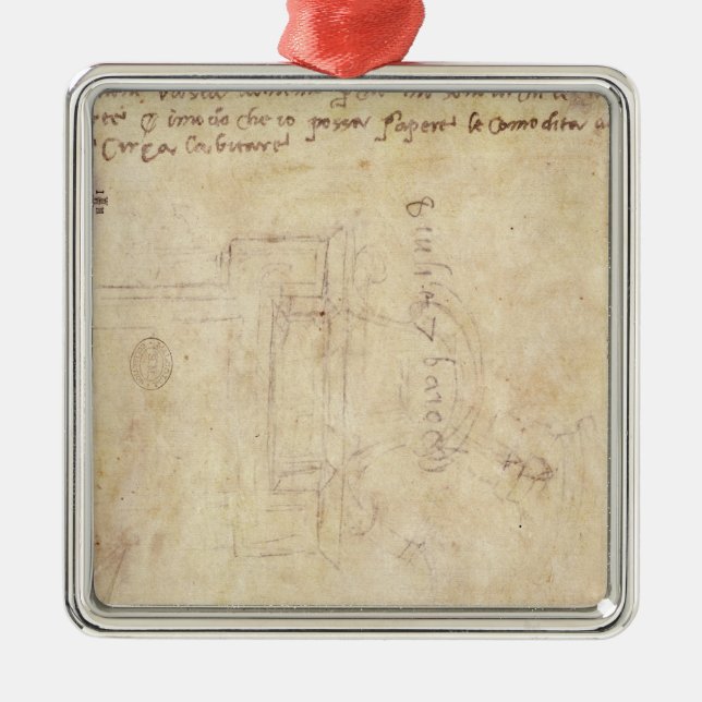 Architectural Study with Notes Metal Ornament (Front)