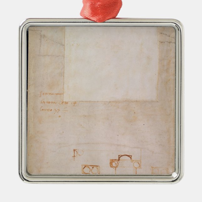 Architectural Study with Notes Metal Ornament (Front)