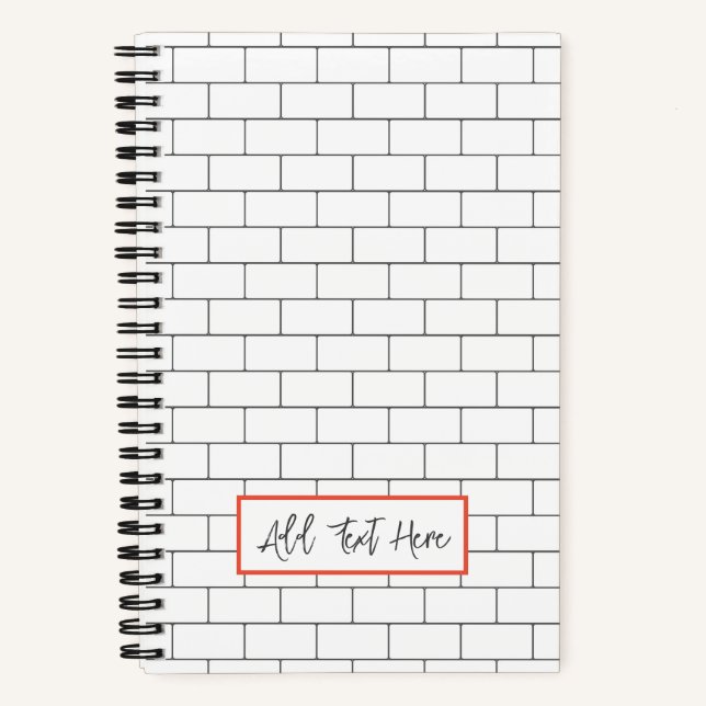 Architectural Subway Tile Modern Classic Designer Notebook (Front)