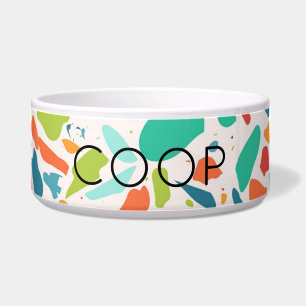 Architectural Terrazzo Modern Colorful PET NAME Bowl