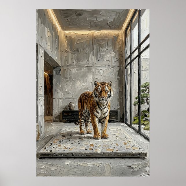 Architectural Tiger Elegance – Luxury Minimalist F Poster (Front)