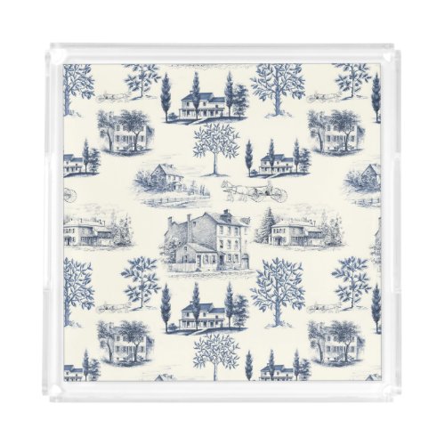 Architectural Toile Acrylic Tray