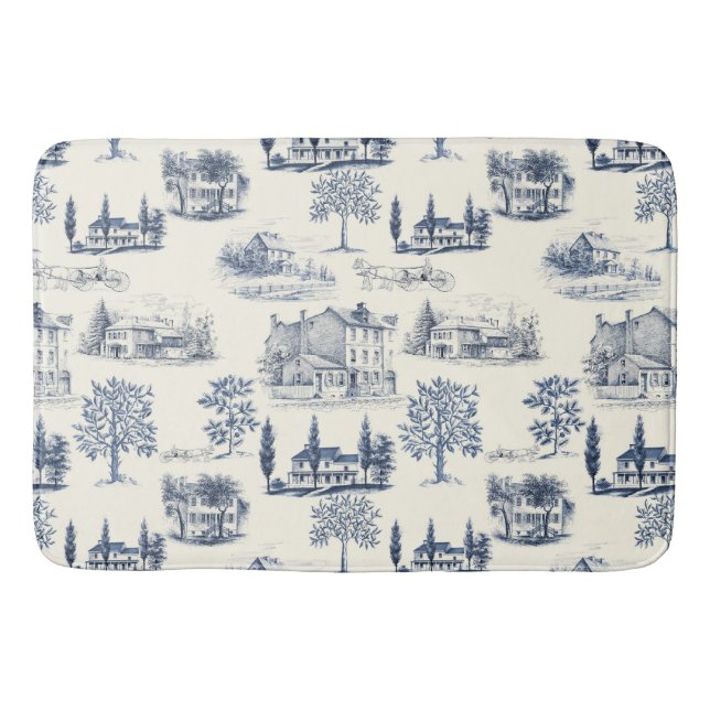 Architectural Toile Bath Mat (Front)