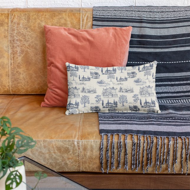 Architectural Toile Lumbar Pillow (Creator Uploaded)