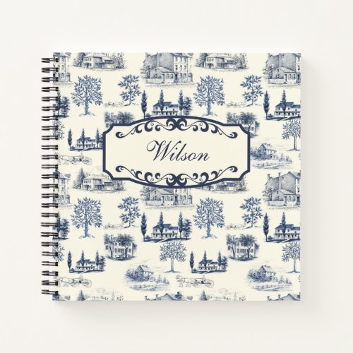 Architectural Toile Personalized Notebook