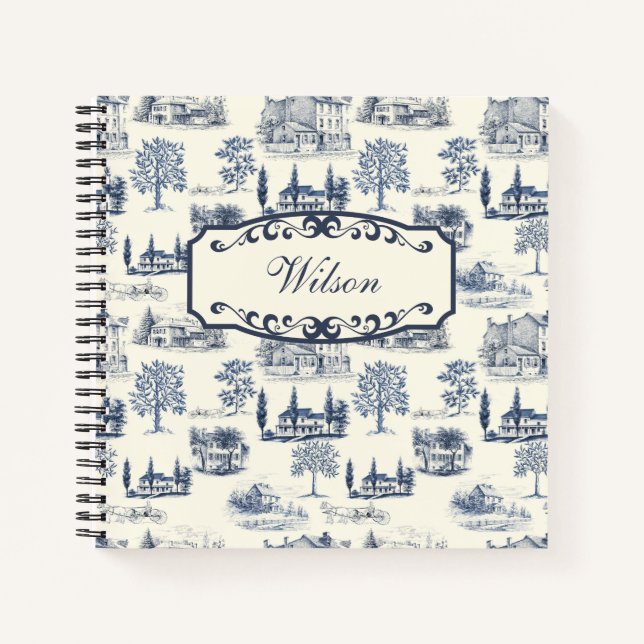 Architectural Toile Personalized Notebook (Front)