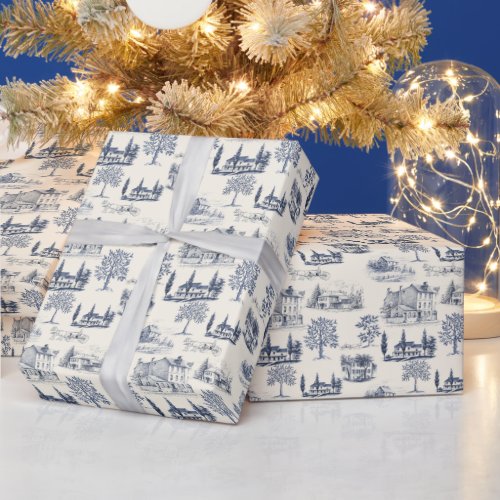 Architectural Toile Wrapping Paper