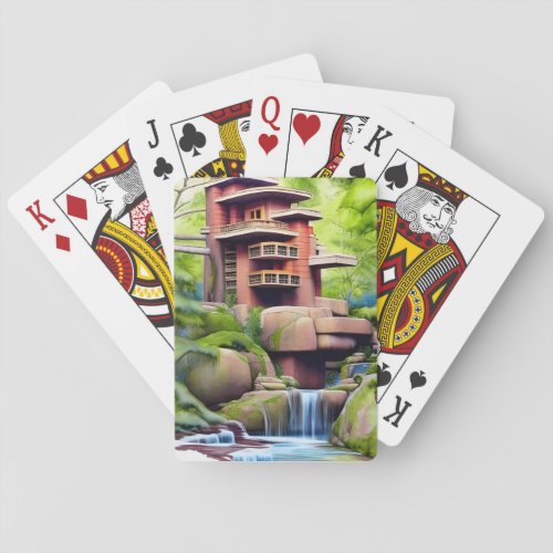 Architectural Tree House Digital Art   Playing Cards