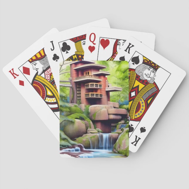 Architectural Tree House Digital Art   Poker Cards (Back)