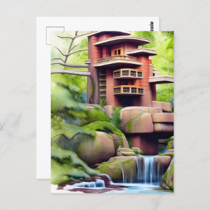 Architectural Tree House Digital Art Postcard