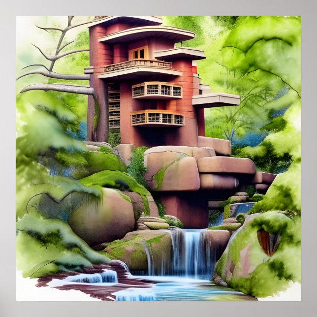 Architectural Tree House Digital Art Poster (Front)